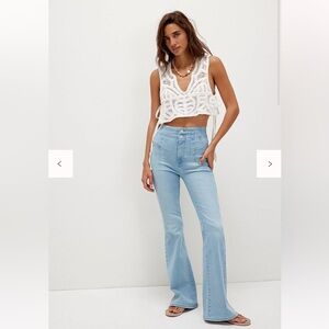 Free People Sky Blue Wide Leg Jeans